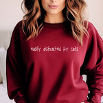 Load image into Gallery viewer, &#39;Easily Distracted by Cats&#39; Sweatshirt, Women&#39;s Sweatshirt
