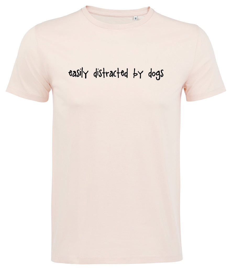 Easily Distracted by Dogs T-Shirt - Dusky Pink Size XL - 43" (UK20)
