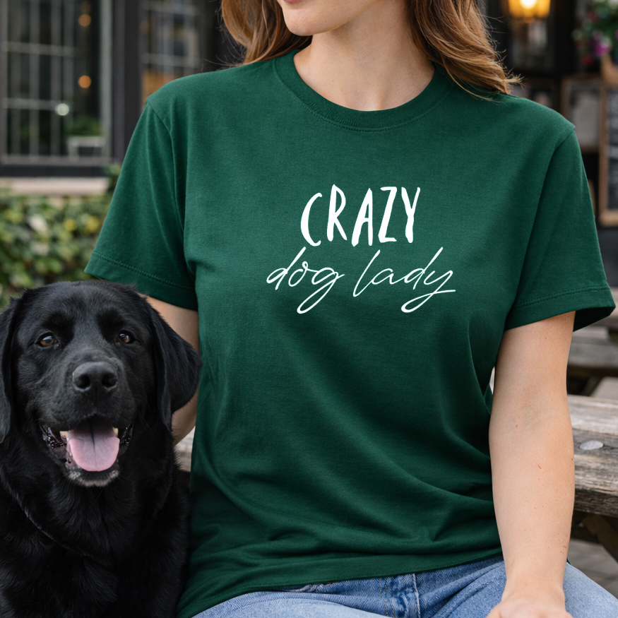Crazy Dog Lady T-Shirt - Soft Organic Cotton