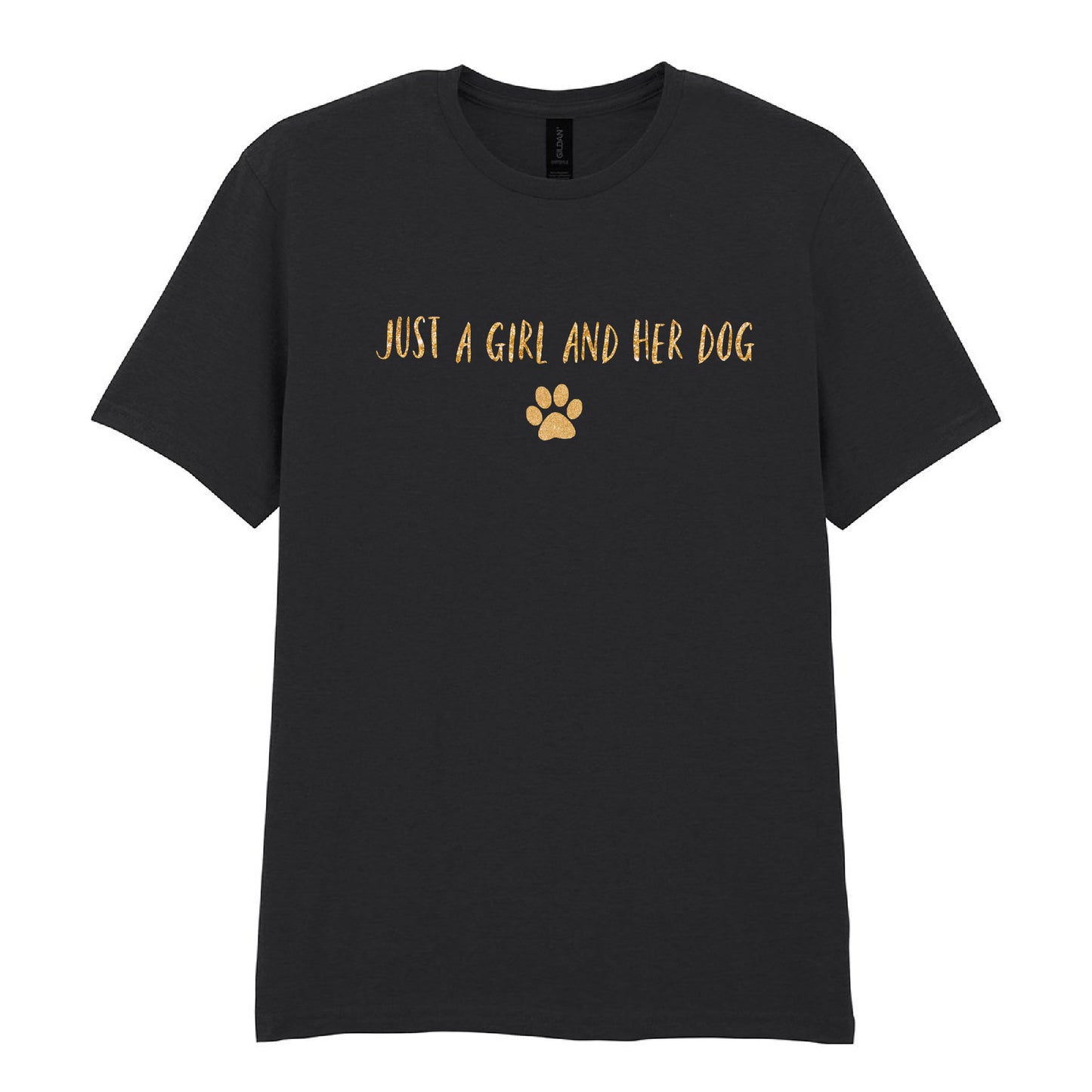 'Just a Girl and Her Dog' T-Shirt - Black  Size - Large (UK 14-16) 42-44