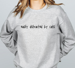 Load image into Gallery viewer, &#39;Easily Distracted by Cats&#39; Sweatshirt, Women&#39;s Sweatshirt
