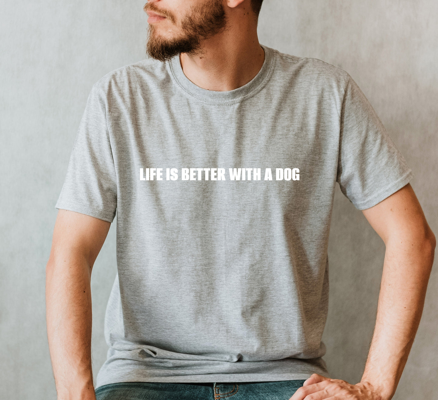 'Life is Better With a Dog'  Organic Cotton Men's T Shirt