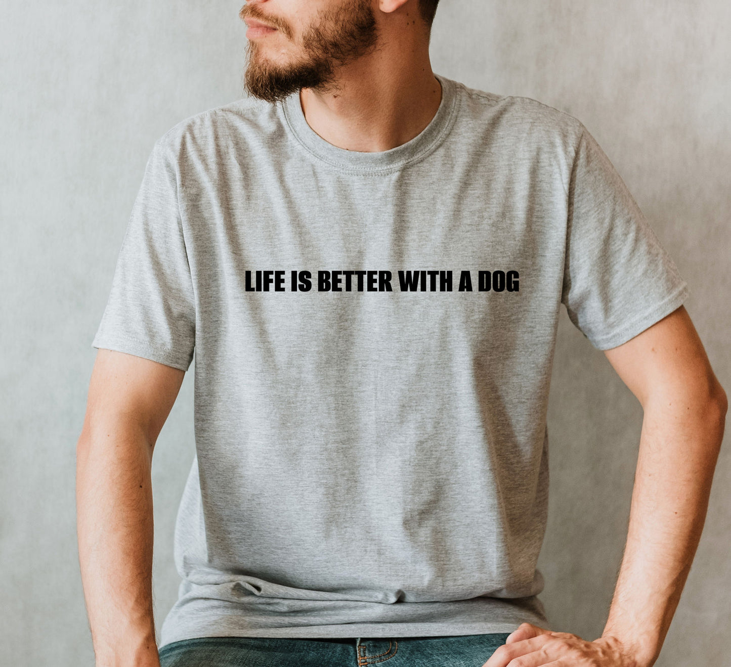 'Life is Better With a Dog'  Organic Cotton Men's T Shirt