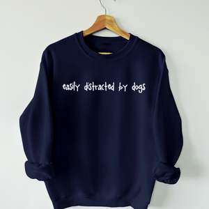 Easily Distracted by Dogs Sweatshirt - Navy Size M - UK 14 (40")