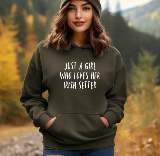 Irish Setter Hoodie - Olive Size M - UK 14 (40")