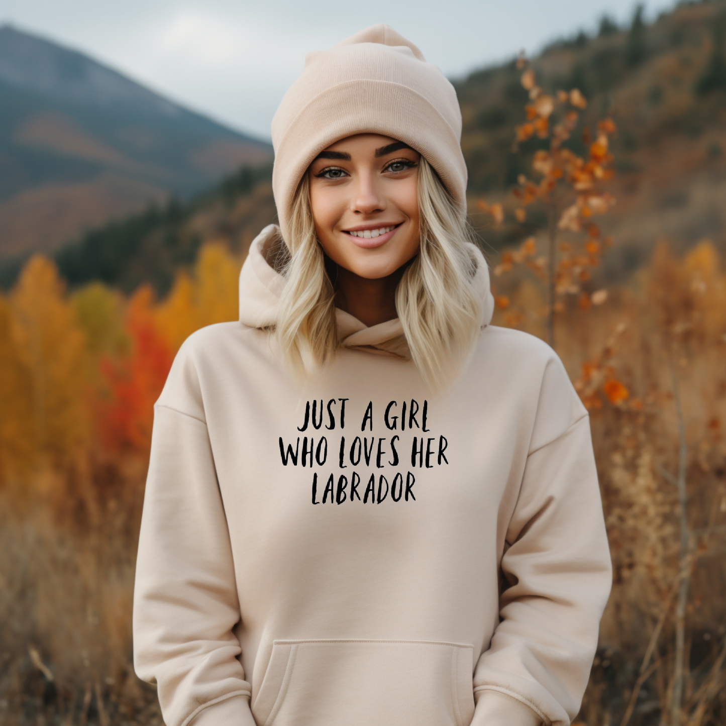 Just a Girl who loves her Labrador Hoodie - Sand Size S - UK 10-12 (36")