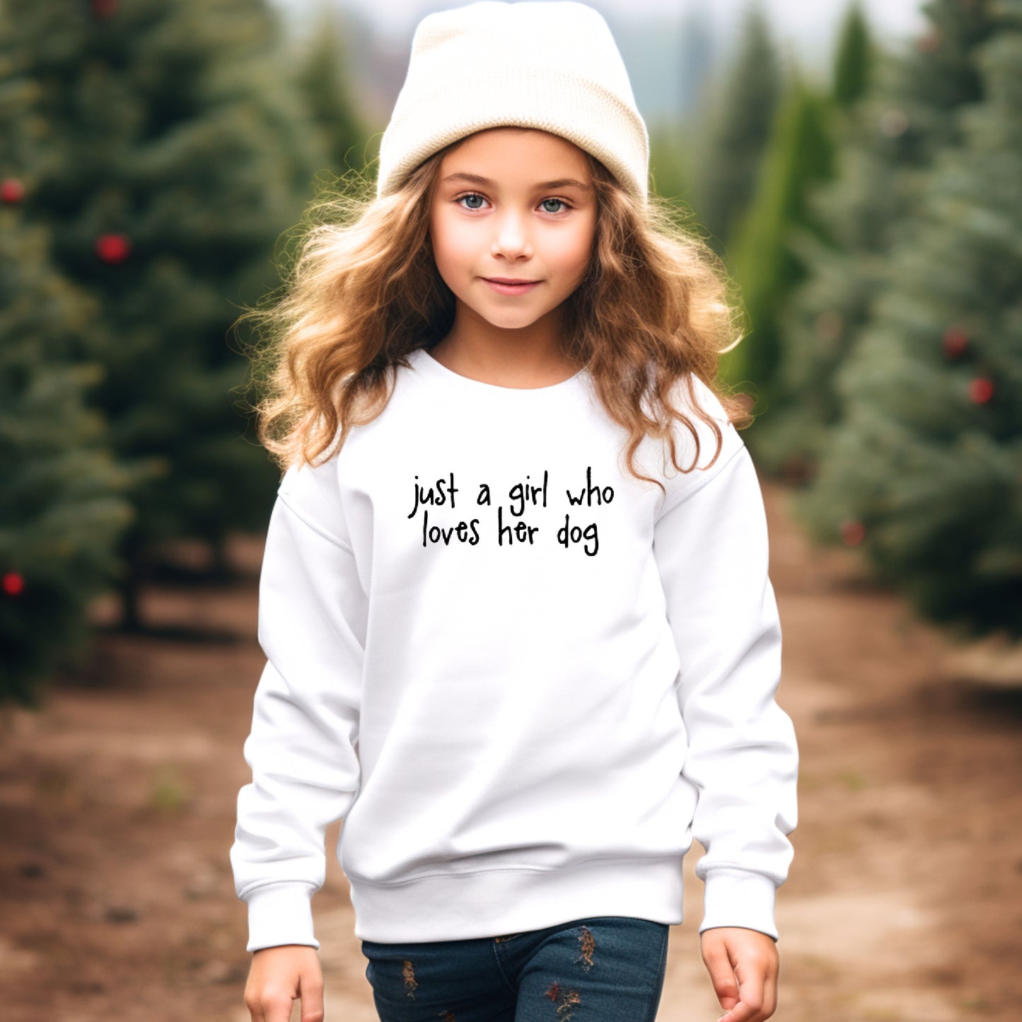 Just a Girl Who Loves Her Dog Sweatshirt, Children's Sweatshirt