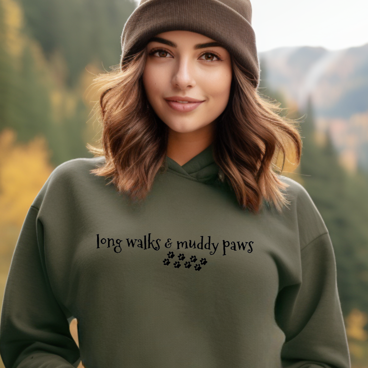 Long Walks and Muddy Paws Hoodie - Relaxed Fit