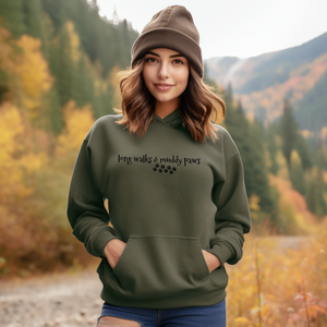 Long Walks and Muddy Paws Hoodie - Relaxed Fit