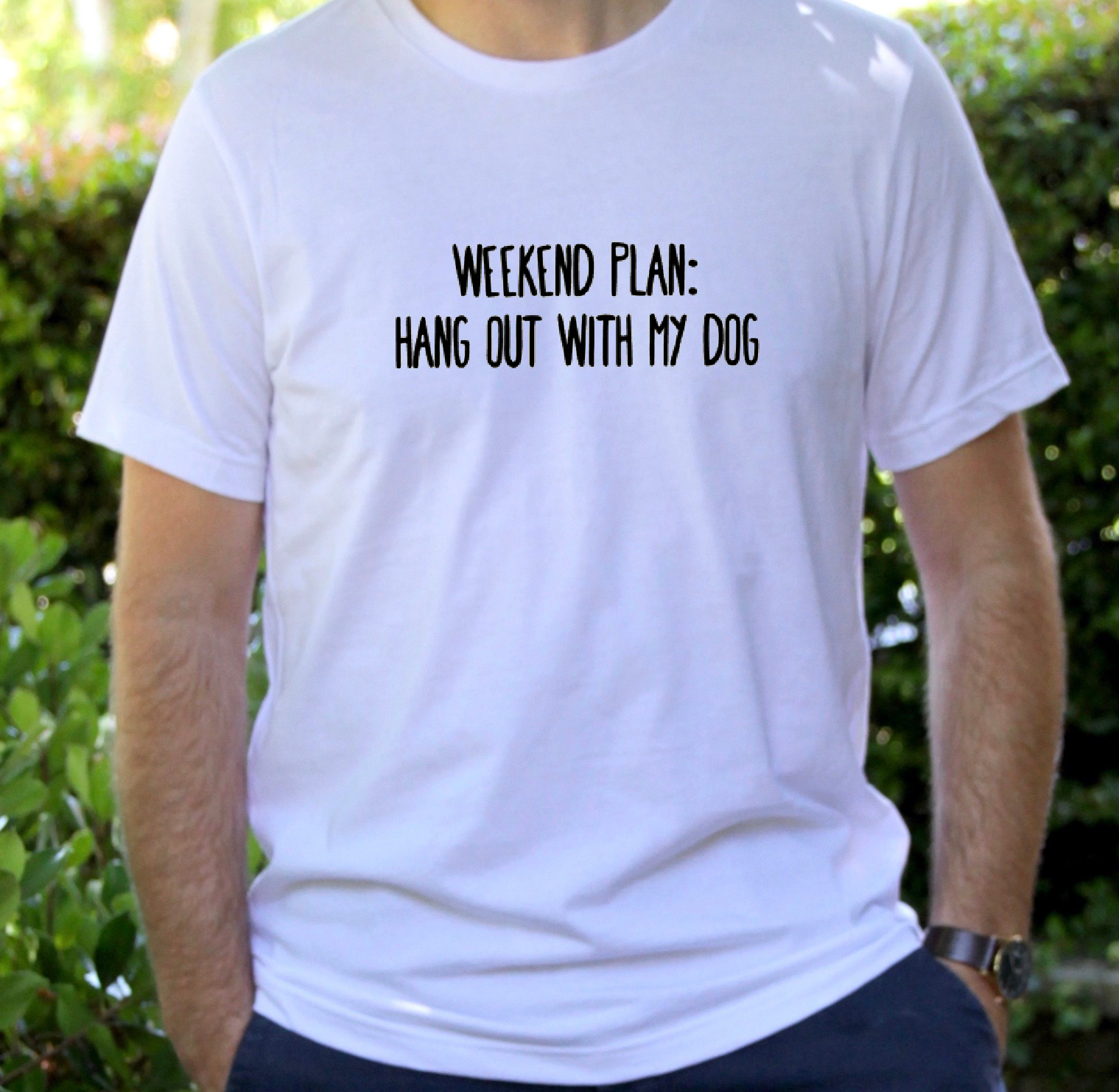 Hang Out with my Dog T-Shirt - Organic Cotton Men's TShirt