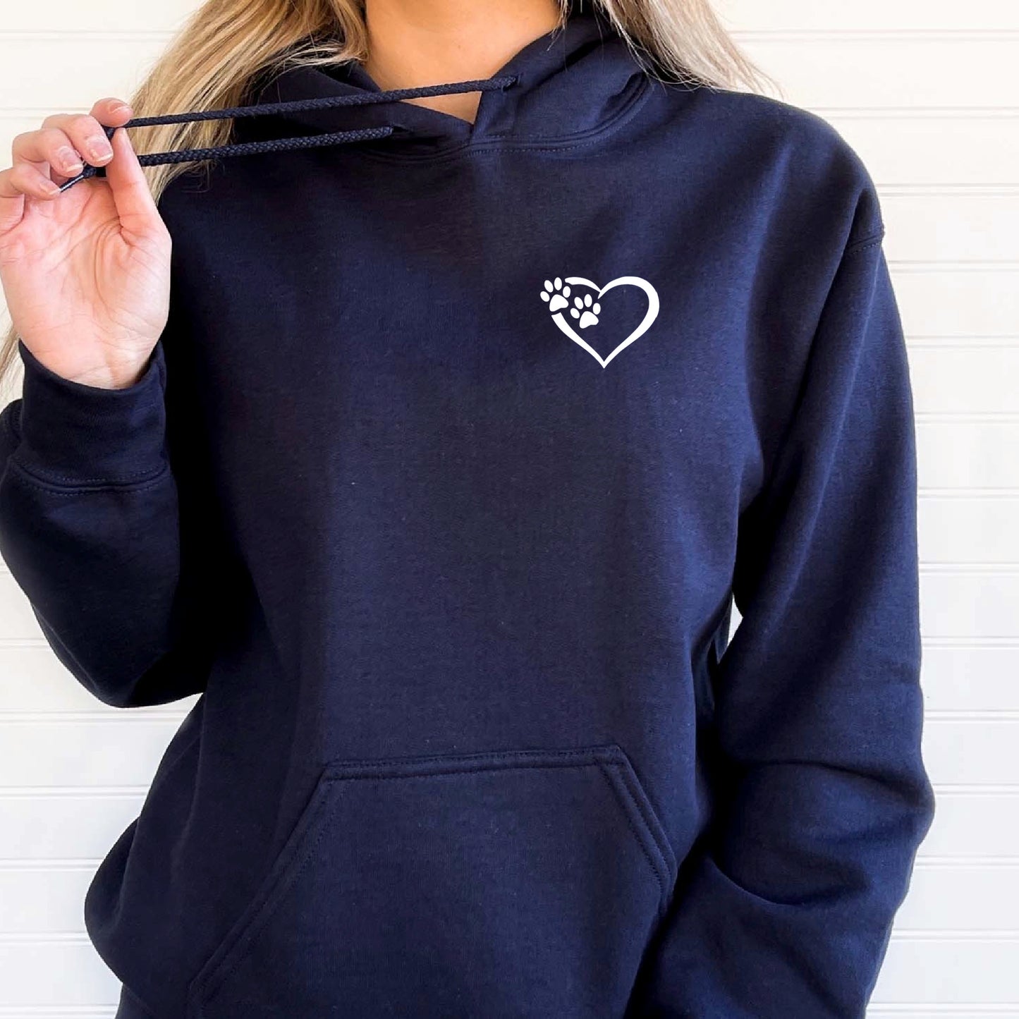 Heart and Paws Hoodie - Navy - Size S - UK 10-12 (36")