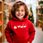 Load image into Gallery viewer, Glow in the Dark Christmas Dinosaur Kids Hoodie
