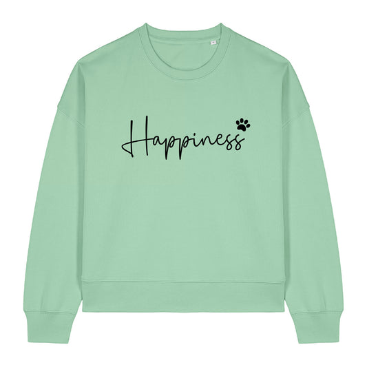 'Happiness' Sweatshirt - Green - Size XS (UK 8)
