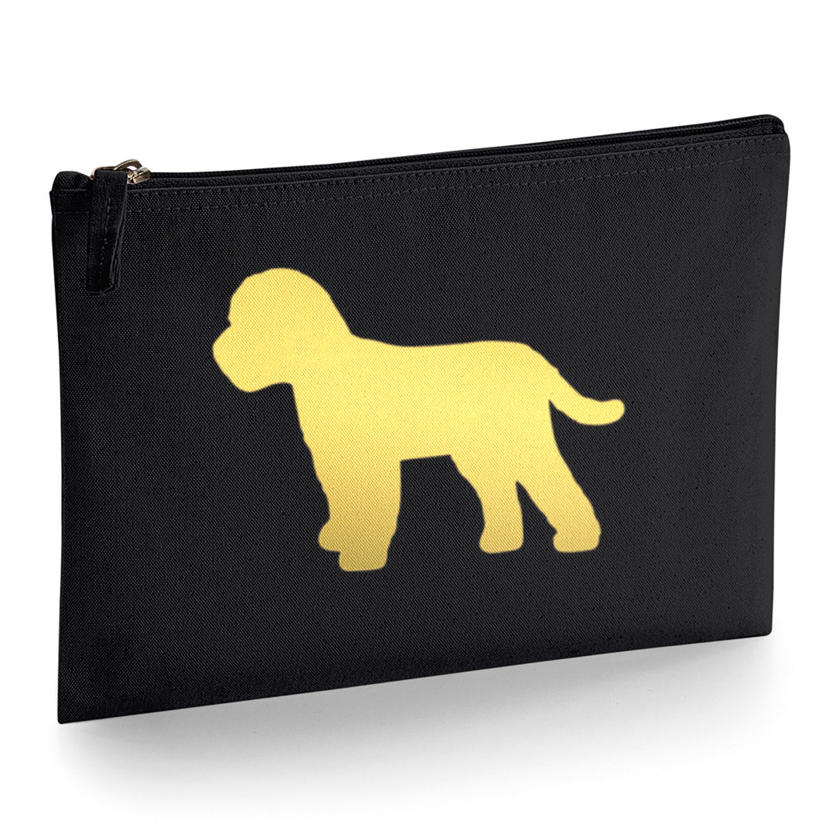 Cockapoo Makeup Bag - Black with Metallic Gold Cockapoo