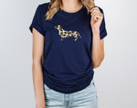 Load image into Gallery viewer, navy animal print dog t shirt
