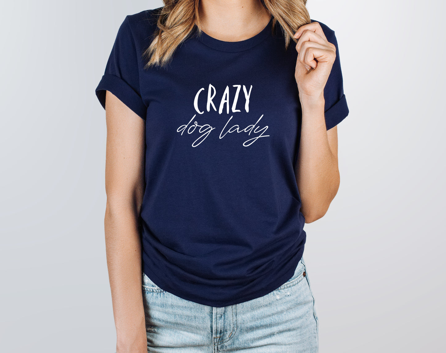 navy dog slogan t shirt