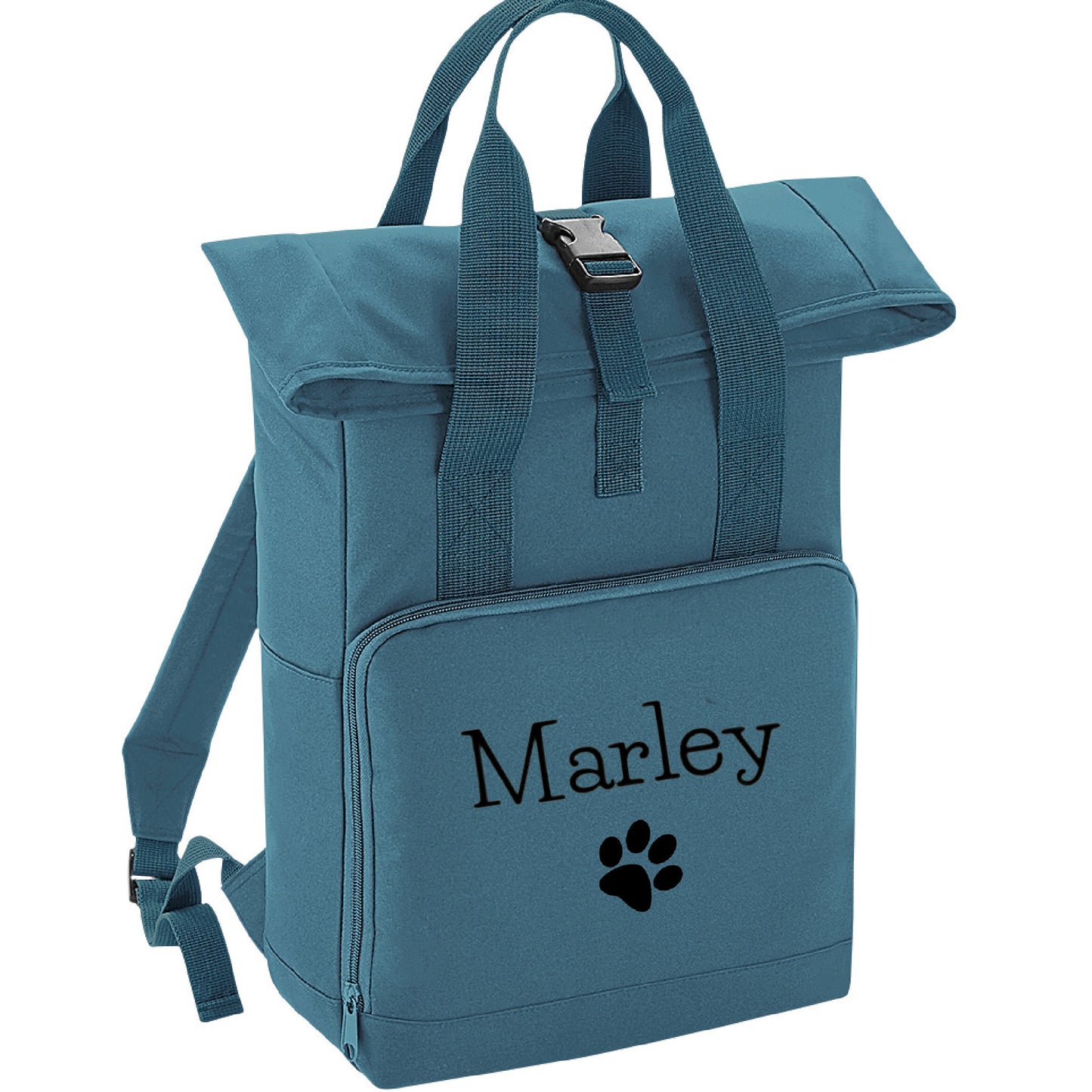 Dog Bag, Personalised Roll Top Backpack, Doggy Day Care Rucksack