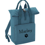 Load image into Gallery viewer, Dog Bag, Personalised Roll Top Backpack, Doggy Day Care Rucksack
