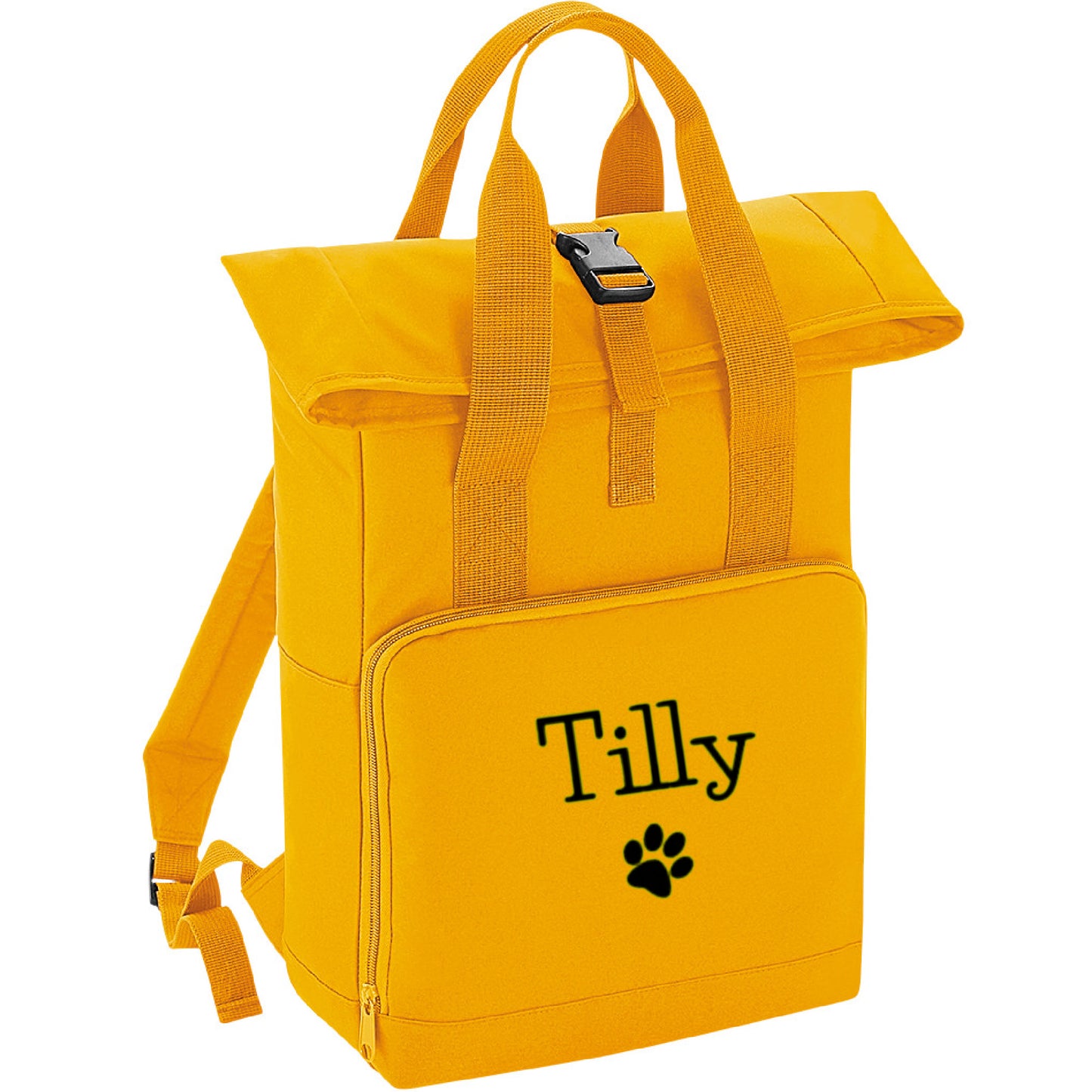 Dog Bag, Personalised Roll Top Backpack, Doggy Day Care Rucksack