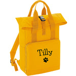 Load image into Gallery viewer, Dog Bag, Personalised Roll Top Backpack, Doggy Day Care Rucksack
