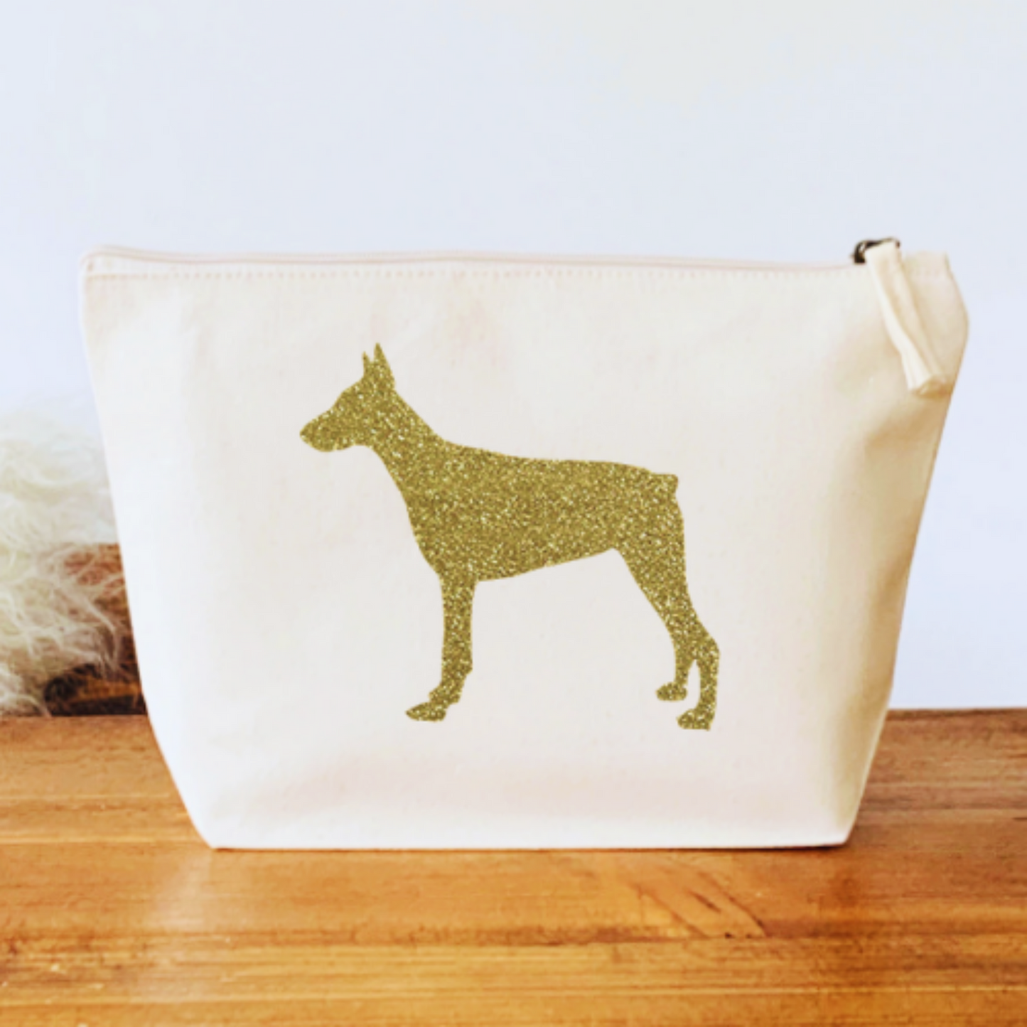 Dog Make Up Bag - Personalise with ANY Dog Breed - Organic Canvas