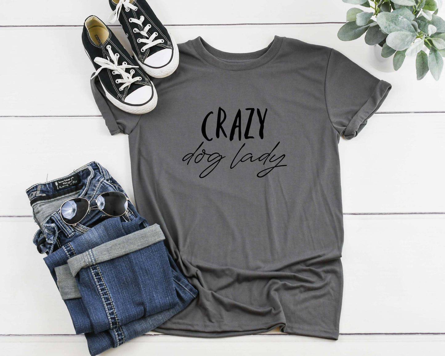 charcoal dog slogan t shirt