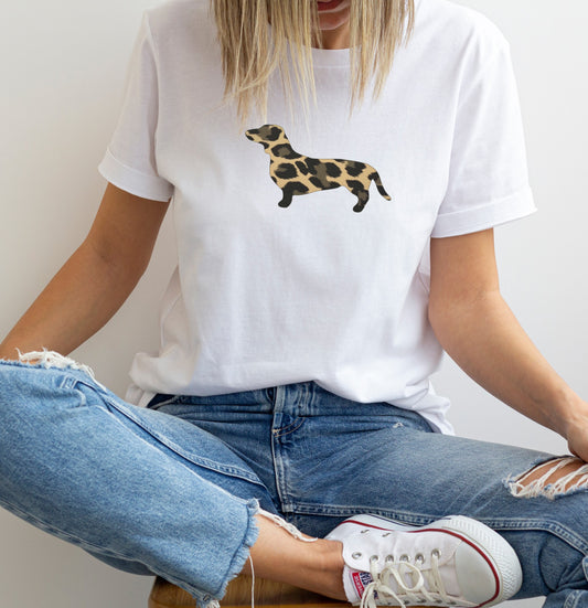 animal print dachshund t shirt