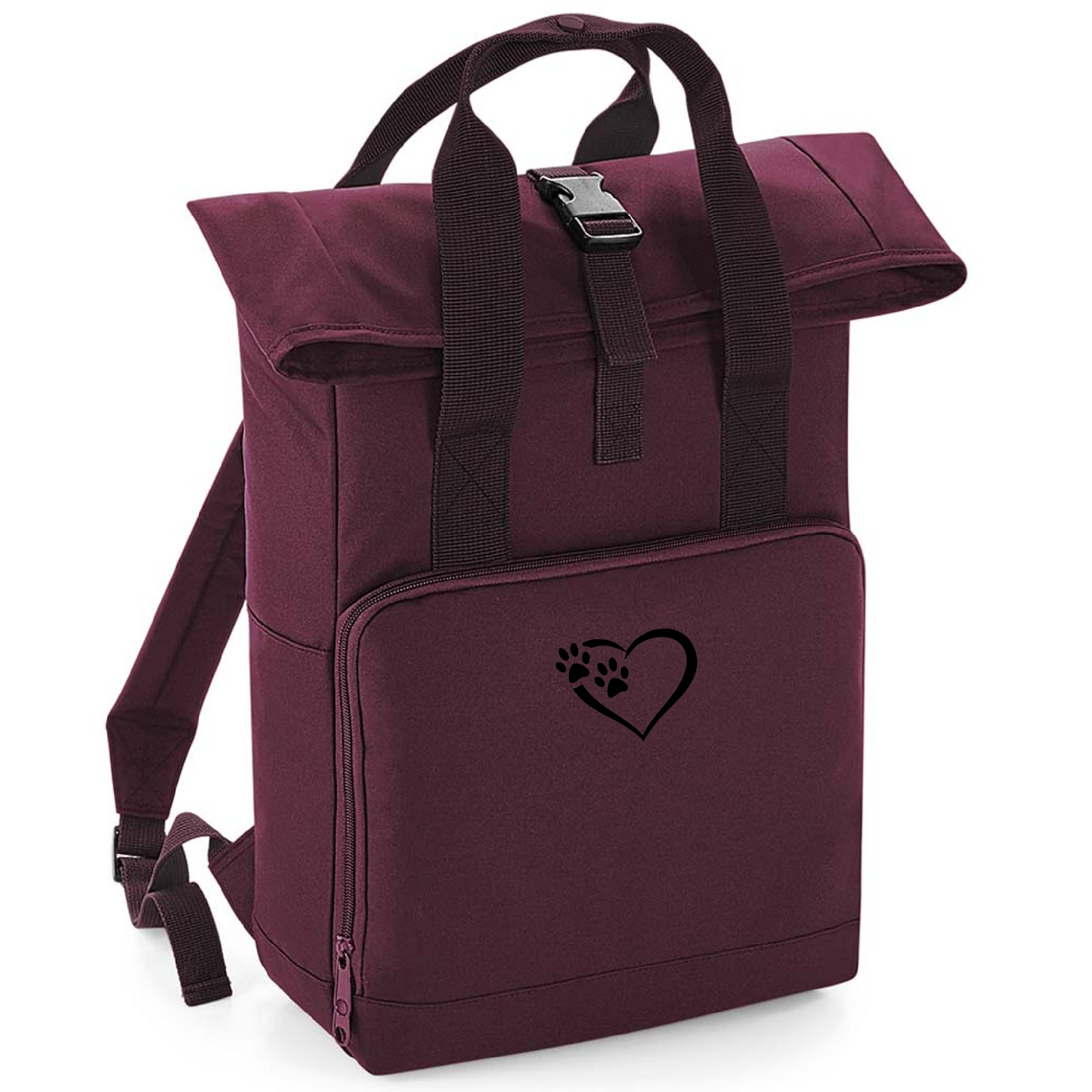 Roll top back pack burgundy