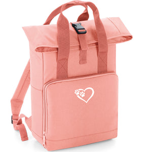 Roll top back pack pink