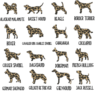 Leopard Print Dog T-Shirt - Customise with ANY Dog Breed
