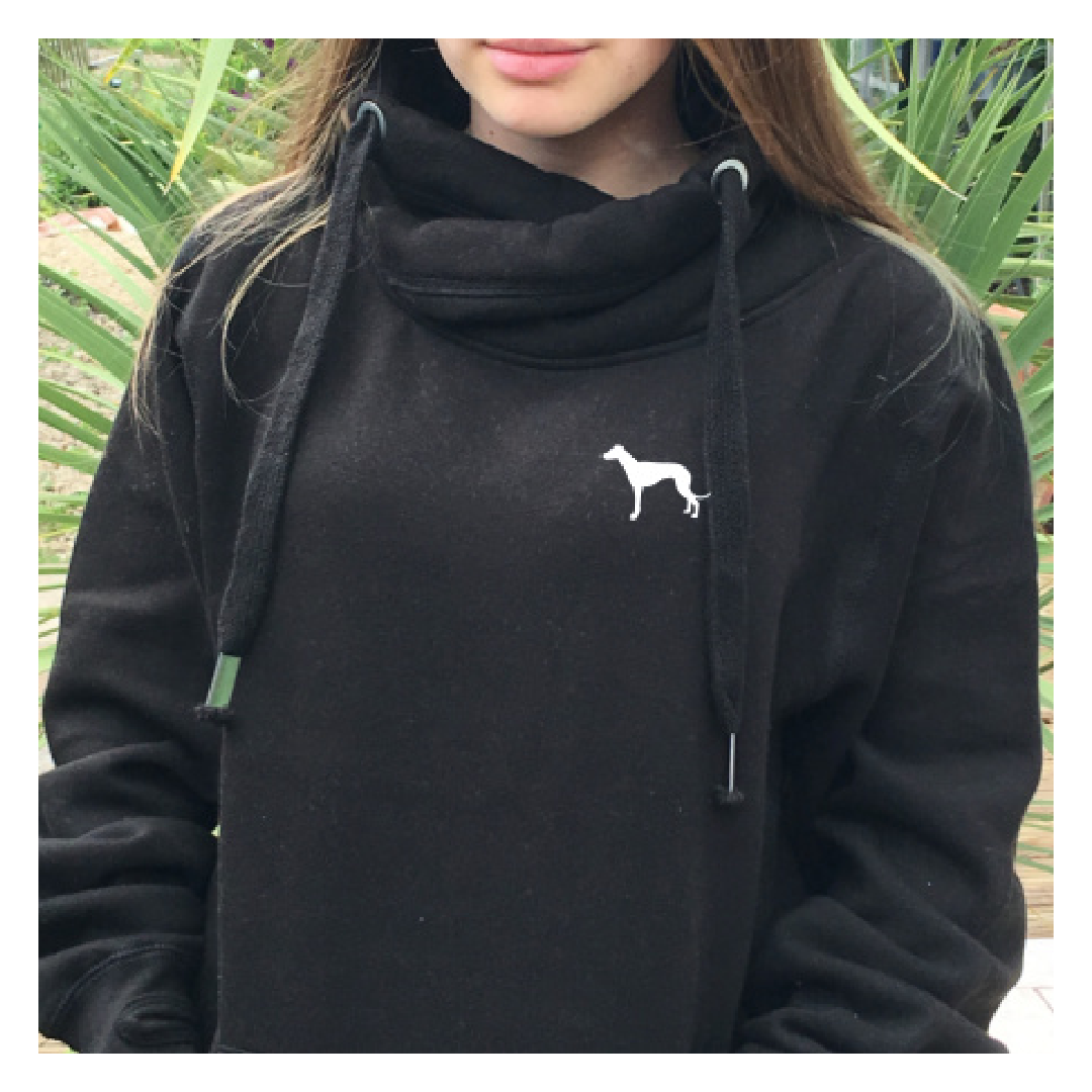 Black cowl neck hoodie hot sale