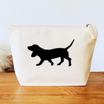 Load image into Gallery viewer, natural bag with black vinyl dog
