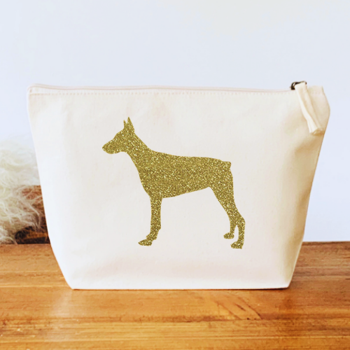 Dog Make Up Bag - Personalise with ANY Dog Breed - Organic Canvas