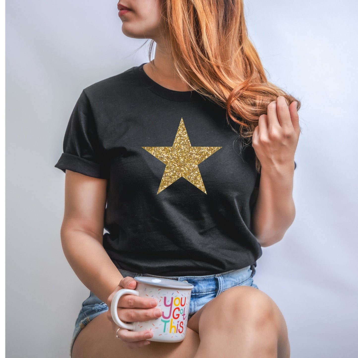Star T-Shirt, Black Organic Cotton Shirt