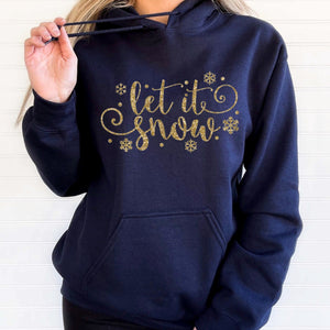 Christmas Hoodie, Let it Snow Sweatshirt, Oversized Hoodie, Christmas Jumper