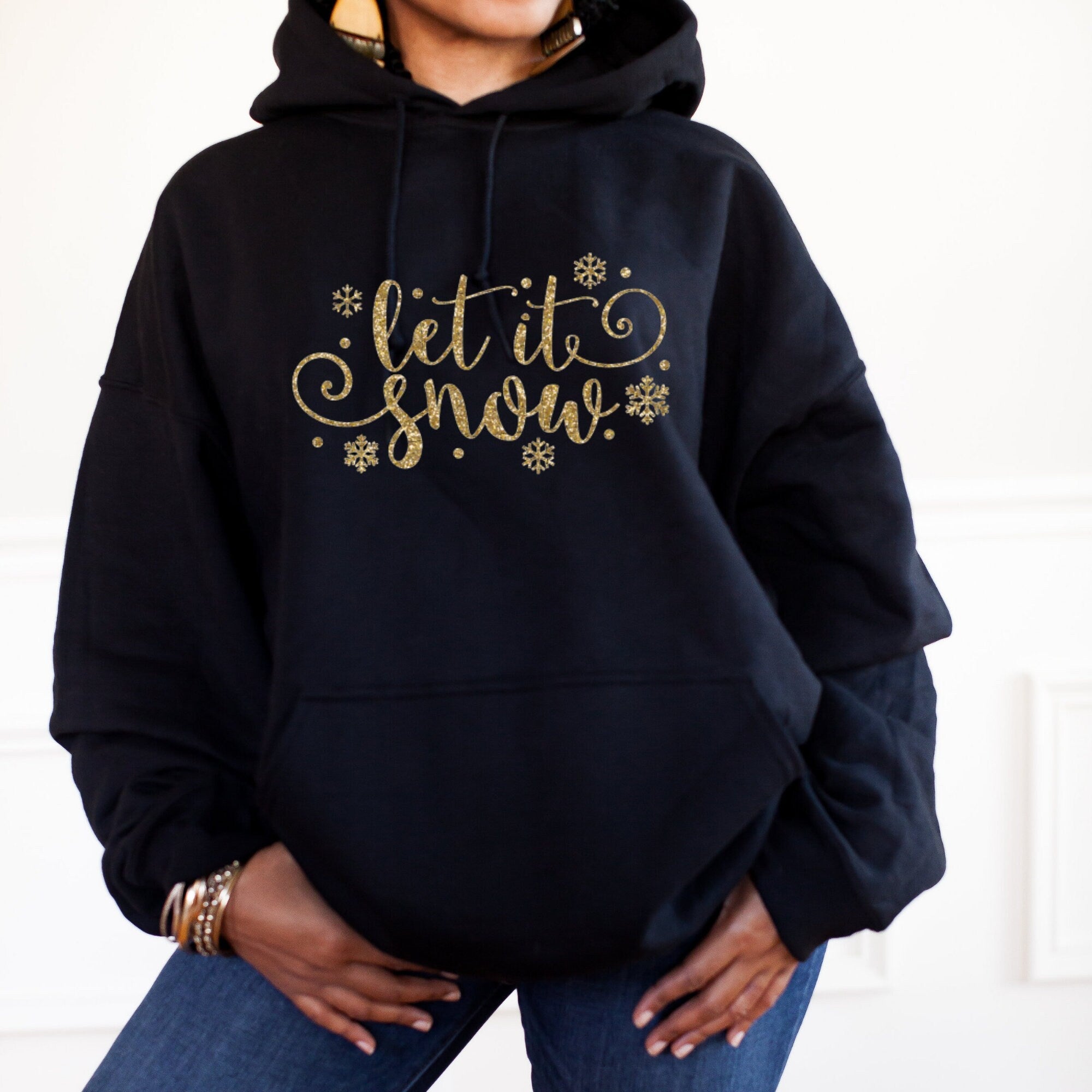 Christmas Hoodie, Let it Snow Sweatshirt, Oversized Hoodie, Christmas Jumper