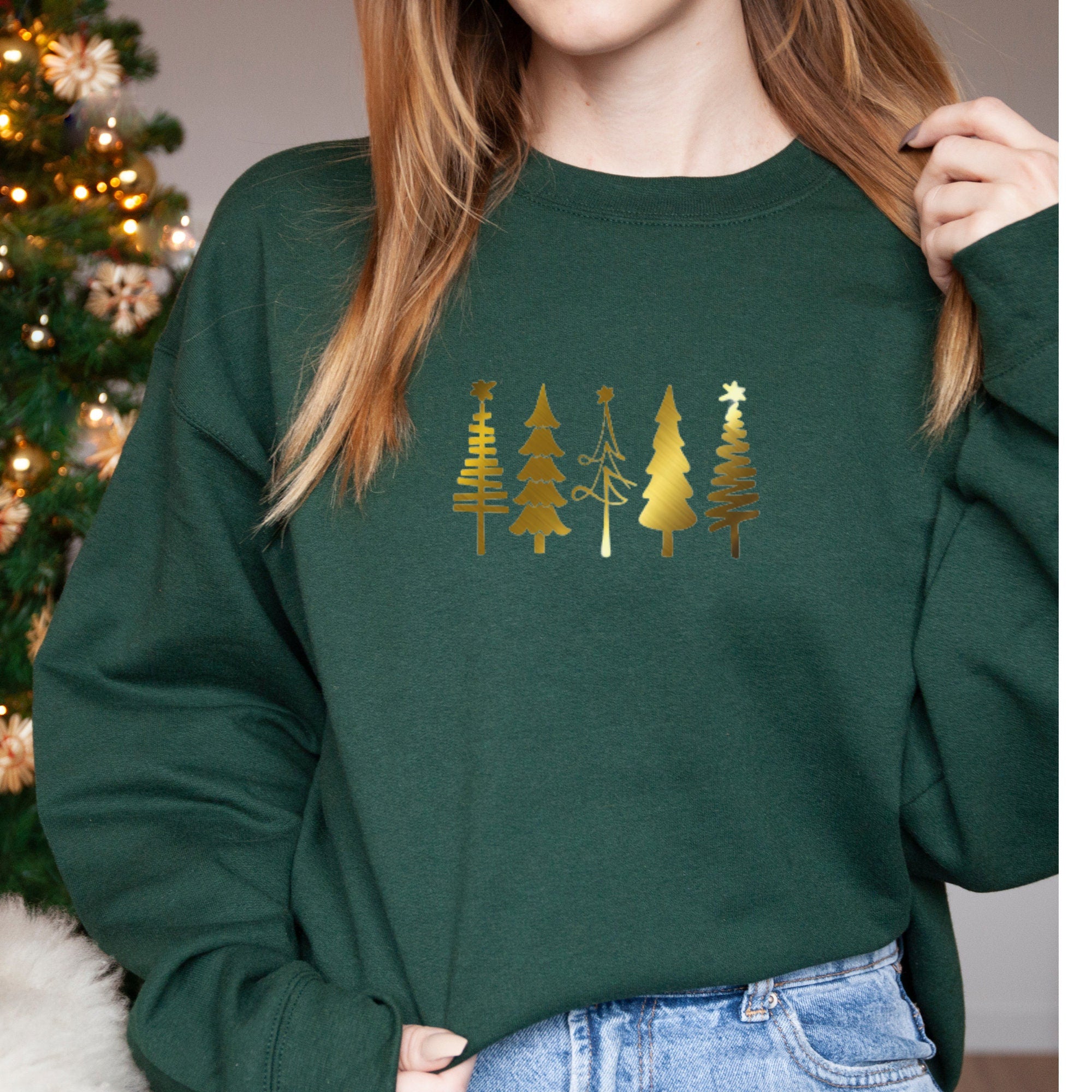 Christmas Sweatshirt Christmas Tree Jumper Oversized Sweatshirt