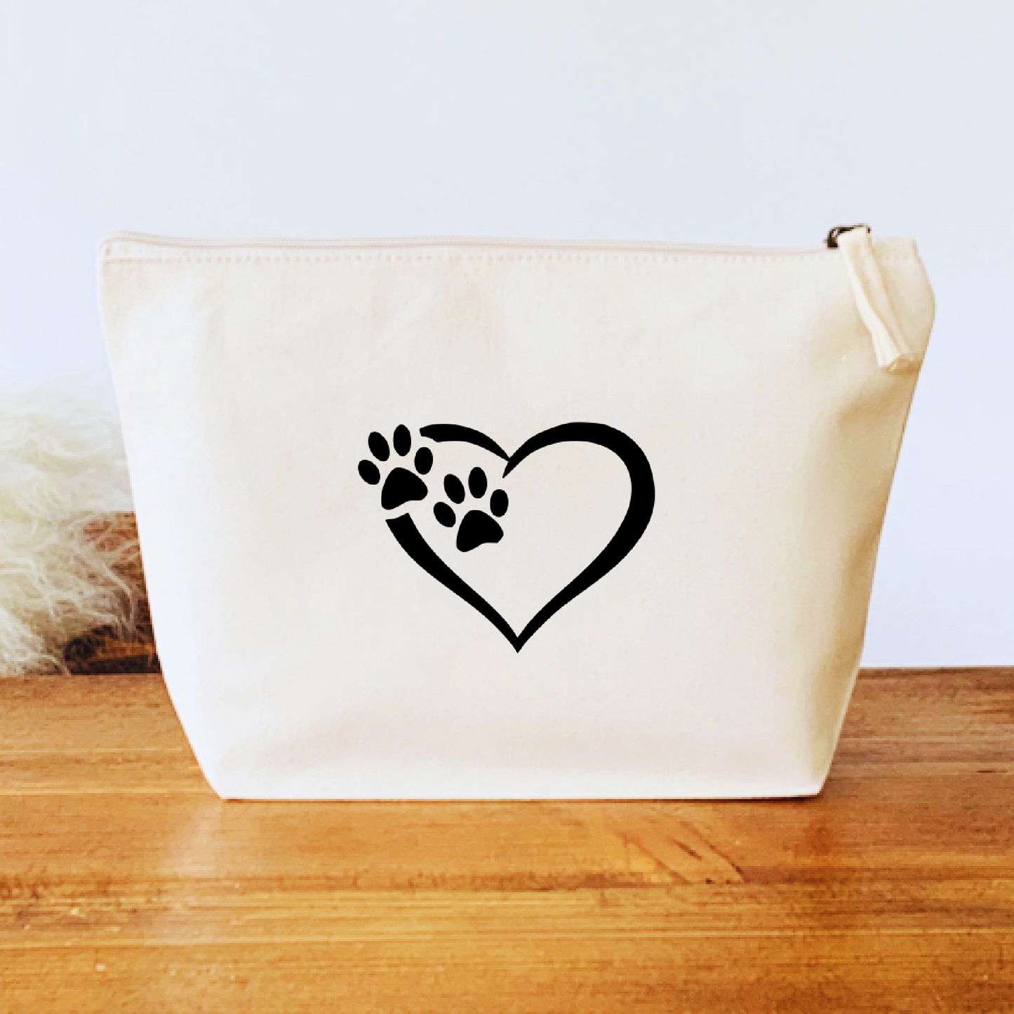 paw print zipped pouch