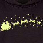 Load image into Gallery viewer, Children&#39;s Glow in the Dark Christmas Hoodie, &#39;Santa and his Dogs&#39; Kids Hoodie
