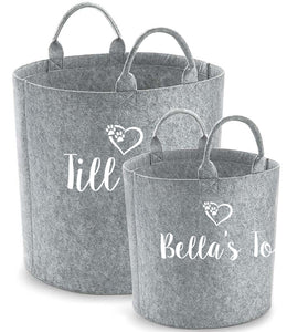 felt basket with handles in 2 sizes